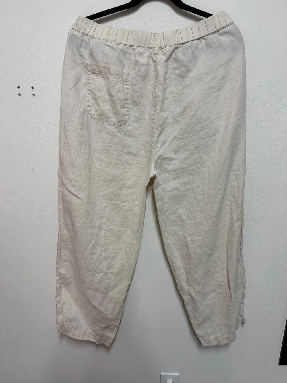 Quince women's Linen pull on Trousers in Beige Tan tones